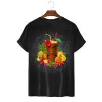 Men's Tiki Cocktail Fruit Short Sleeve T-Shirt